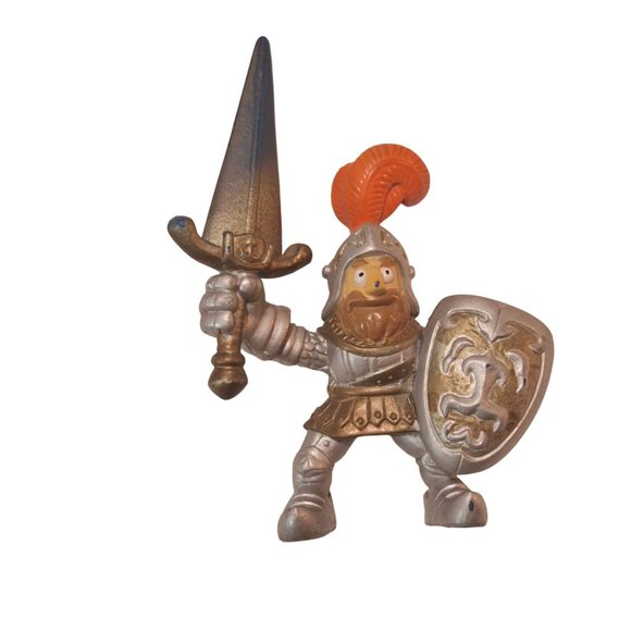 Keenway Other - Keenway Medieval Knight Figure Silver Armor Orange PVC
